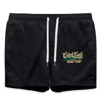 Cabot Trail Road Trip Scenery - Swim Trunks - black - Front - AI Model Male 185 light (185cm)