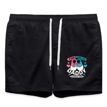 Pink or blue daddy loves you - Badeshorts - Schwarz - Vorne - AI Model Male 185 light (185cm)