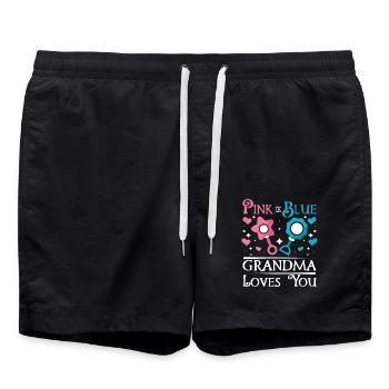 Pink or blue grandma loves you - Badeshorts - Schwarz - Vorne - AI Model Male 185 light (185cm)