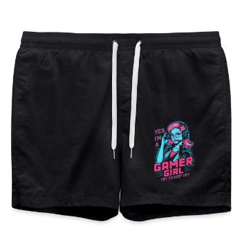 Gamer Girl - Short de bain - noir - Devant - AI Model Male 185 light (185cm)