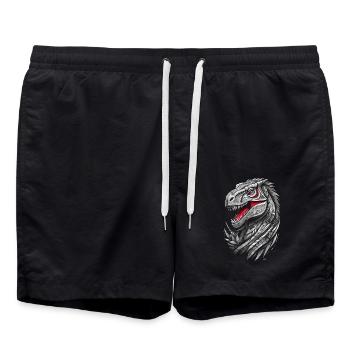 Dinosaure T-rex géométrique - Short de bain - noir - Devant - AI Model Male 185 light (185cm)