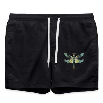 Libelle Dragonfly Bunte Flügel Süße Libellen - Badeshorts - Schwarz - Vorne - AI Model Male 185 light (185cm)