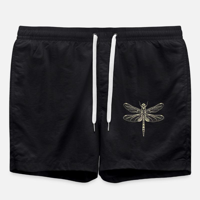 Libelle Dragonfly Bunte Flügel Süße Libellen - Badeshorts - Schwarz