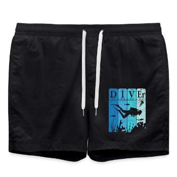 Scuba Diver Tableau périodique Éléments Retro - Short de bain - noir - Devant - AI Model Male 185 light (185cm)