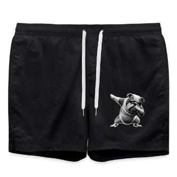Drôle Dabbing Dogs Animal Lover Dab Bulldog - Short de bain - noir - Devant - AI Model Male 185 light (185cm)