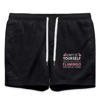 Sei immer du selbst, es sei denn, du kannst ein Flamingo sein - Badeshorts - Schwarz - Vorne - AI Model Male 185 light (185cm)