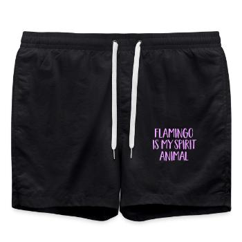 Flamingo Is My Spirit Animal Flamingo Bird Lover - Swim Trunks - black - Front - AI Model Male 185 light (185cm)