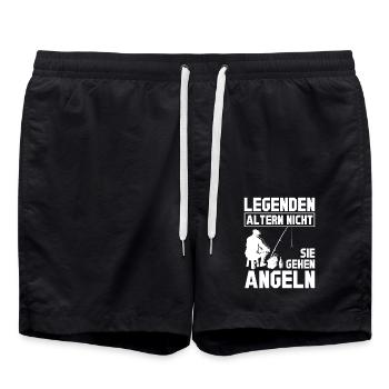 Legenden Altern nicht sie gehen Angeln - Badeshorts - Schwarz - Vorne - AI Model Male 185 light (185cm)