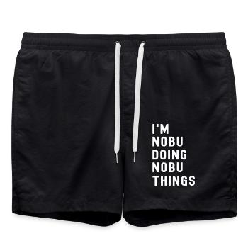 Ich bin Nobu und mache Nobu-Dinge - Badeshorts - Schwarz - Vorne - AI Model Male 185 light (185cm)