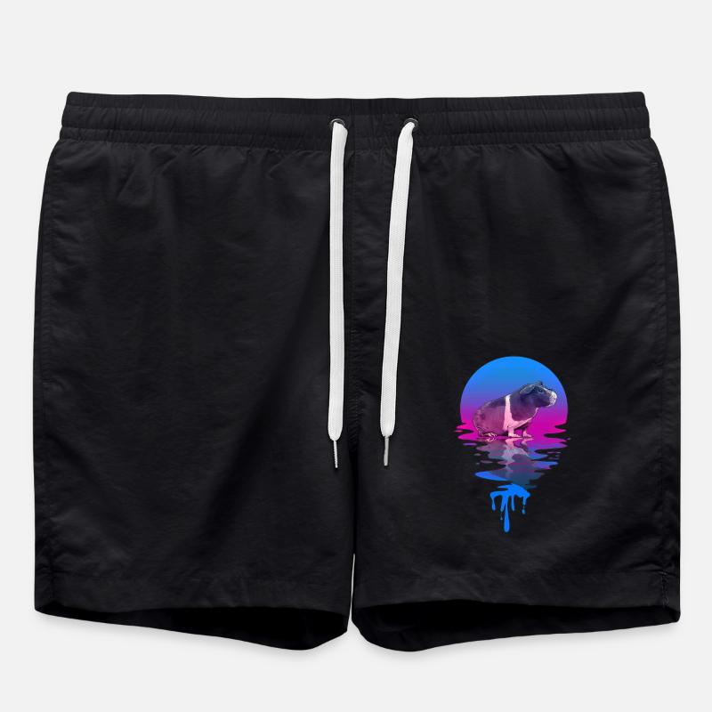 Coucher de soleil Maigre Cochon - Short de bain - noir