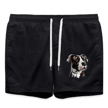 Pitbull Bulldogge Pittie American Pitbull Terrier - Badeshorts - Schwarz - Vorne - AI Model Male 185 light (185cm)