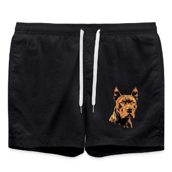 Pitbull Bulldogge Pittie American Pitbull Terrier - Badeshorts - Schwarz - Vorne - AI Model Male 185 light (185cm)