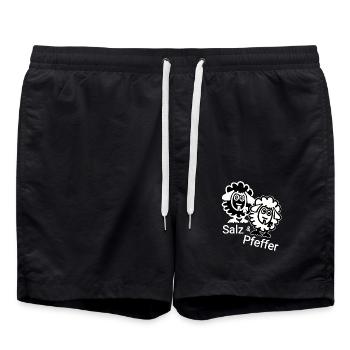 Sel et poivre drôle - Short de bain - noir - Devant - AI Model Male 185 light (185cm)