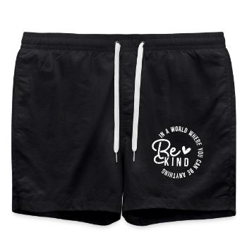 In A World Where You Can Be Anything Be Kind - Swim Trunks - black - Front - AI Model Male 185 light (185cm)