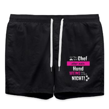 Hundesport Hundeschule Hundeliebe Hundeliebhaber - Badeshorts - Schwarz - Vorne - AI Model Male 185 light (185cm)
