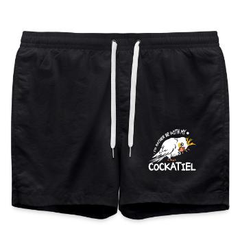 Je préfère être avec mon calopsitte - Short de bain - noir - Devant - AI Model Male 185 light (185cm)