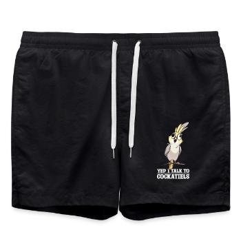 Oui, je parle aux calopsittes - Short de bain - noir - Devant - AI Model Male 185 light (185cm)