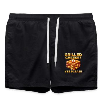 Fromage grillé ? Oui S’il vous plaît Sandwich Food - Short de bain - noir - Devant - AI Model Male 185 light (185cm)