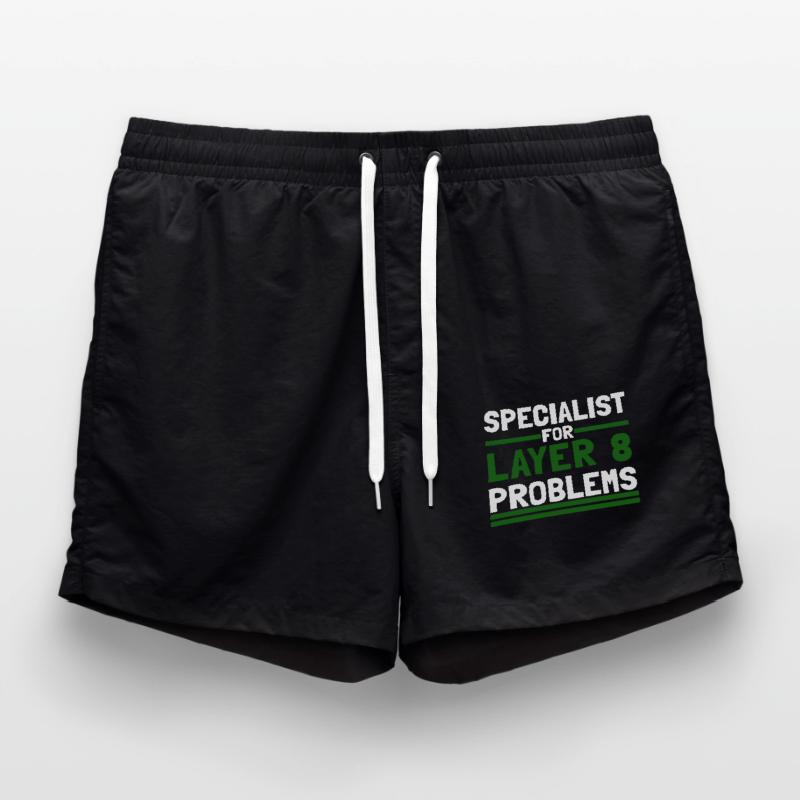Computer Computer Work Funny Sayings Layer 8 Swim Trunks