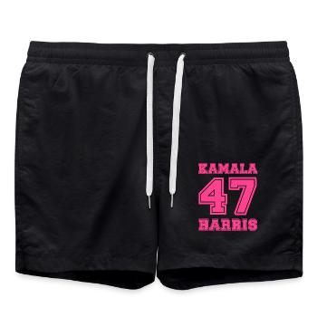 Kamala Harris, 47th President of the United States - Swim Trunks - black - Front - AI Model Male 185 light (185cm)