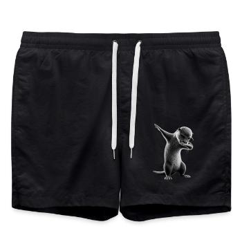 Funny Dabbing Otter Dance Animal Lover Dab - Swim Trunks - black - Front - AI Model Male 185 light (185cm)