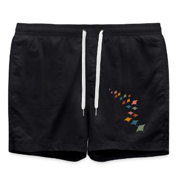 Raie manta Animaux en voie de disparition Plongée sous-marine en mer - Short de bain - noir - Devant - AI Model Male 185 light (185cm)