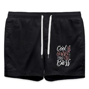 Les filles cool jouent de la basse - Short de bain - noir - Devant - AI Model Male 185 light (185cm)
