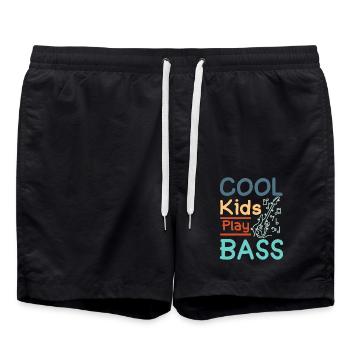 Children Cool kids play bass - Badeshorts - Schwarz - Vorne - AI Model Male 185 light (185cm)