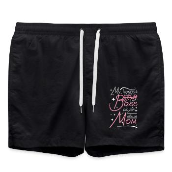 Fête des mères, mon bassiste préféré m’appelle maman - Short de bain - noir - Devant - AI Model Male 185 light (185cm)