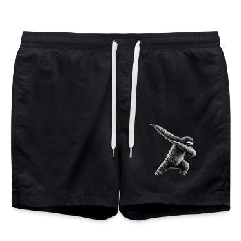 Funny Dabbing Sloth Dance Animal Lover Dab - Swim Trunks - black - Front - AI Model Male 185 light (185cm)
