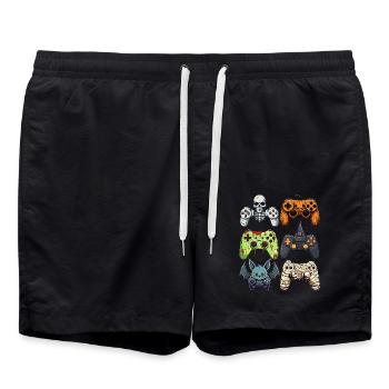 Halloween Gaming Controllers Witch Zombie Mummy - Badeshorts - Schwarz - Vorne - AI Model Male 185 light (185cm)