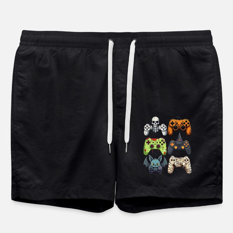 Halloween Gaming Controllers Witch Zombie Mummy - Badeshorts - Schwarz