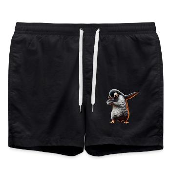 Drôle Dabbing Pingouin Dansant Amoureux des animaux Dab - Short de bain - noir - Devant - AI Model Male 185 light (185cm)