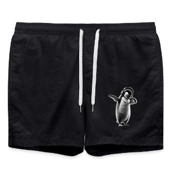 Drôle Dabbing Pingouin Dansant Amoureux des animaux Dab - Short de bain - noir - Devant - AI Model Male 185 light (185cm)