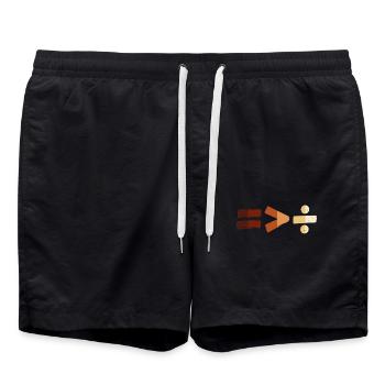 Equality Is Greater Than Division Black History - Badeshorts - Schwarz - Vorne - AI Model Male 185 light (185cm)