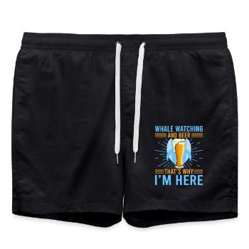 Whale Watching And Beer Whale Lover Gift idea - Badeshorts - Schwarz - Vorne - AI Model Male 185 light (185cm)