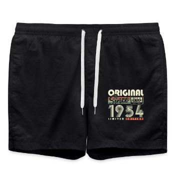 Original depuis 1954 Cadeau d’anniversaire vintage - Short de bain - noir - Devant - AI Model Male 185 light (185cm)