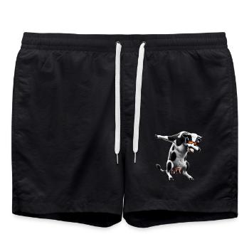 Funny Dabbing Cow Dancing Animal Lover Dab Animals - Swim Trunks - black - Front - AI Model Male 185 light (185cm)