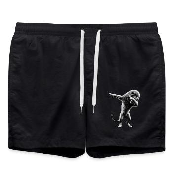 Funny Dabbing Lion Dancing Animal Lover Dab Animal - Swim Trunks - black - Front - AI Model Male 185 light (185cm)