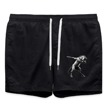 Funny Dabbing Horse Dancing Animal Lover Dab - Swim Trunks - black - Front - AI Model Male 185 light (185cm)