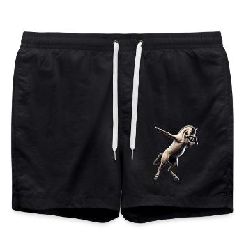 Funny Dabbing Horse Dancing Animal Lover Dab - Swim Trunks - black - Front - AI Model Male 185 light (185cm)