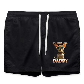 Chihuahua Papa Papa Père Fête des Pères Papa Chihuahuas - Short de bain - noir - Devant - AI Model Male 185 light (185cm)