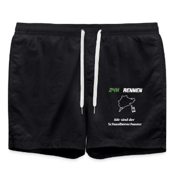 24H-Rennen Schwalbenschwanz Rennsport - Badeshorts - Schwarz - Vorne - AI Model Male 185 light (185cm)