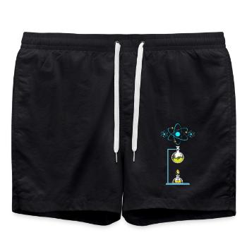 Physics Laboratory Science Teacher Physicist Nerd - Swim Trunks - black - Front - AI Model Male 185 light (185cm)