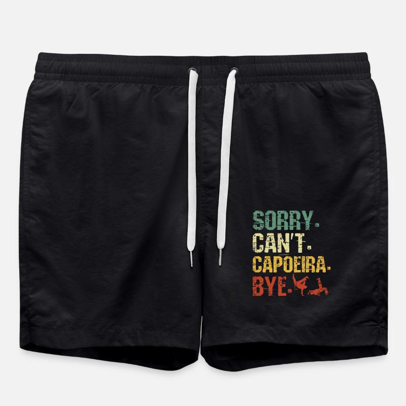 Sorry Can't Capoeira Bye - Swim Trunks - black