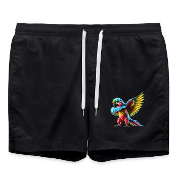 Funny Dabbing Parrot Bird Animal Lover Bird - Swim Trunks - black - Front - AI Model Male 185 light (185cm)