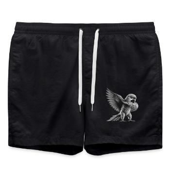 Funny Dabbing Parrot Bird Animal Lover Bird - Swim Trunks - black - Front - AI Model Male 185 light (185cm)