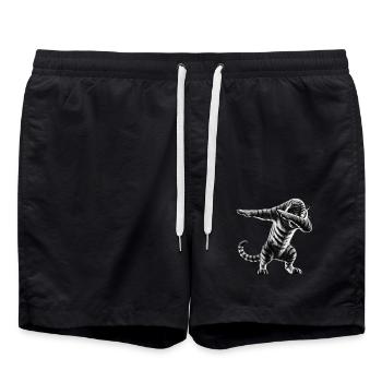 Funny Dabbing Tiger Wildlife Animal Lover - Swim Trunks - black - Front - AI Model Male 185 light (185cm)