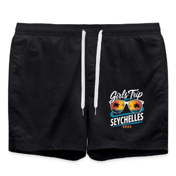 Girls Trip Seychellen 2024 - Badeshorts - Schwarz - Vorne - AI Model Male 185 light (185cm)