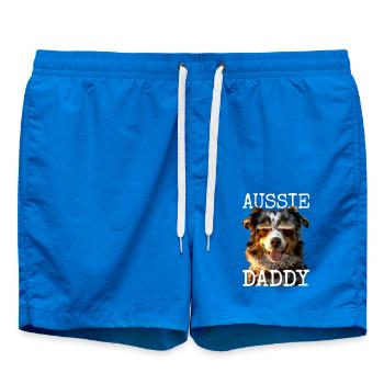 Aussie Daddy Papa Vatertag Dad Australian Shepherd - Badeshorts - Cobalt blue - Vorne